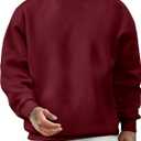 JMIERR Men's Casual Long Sleeves Crewneck Sweatshirts Cotton Pullover Sweatshirt for Men (Medium, Burgundy)