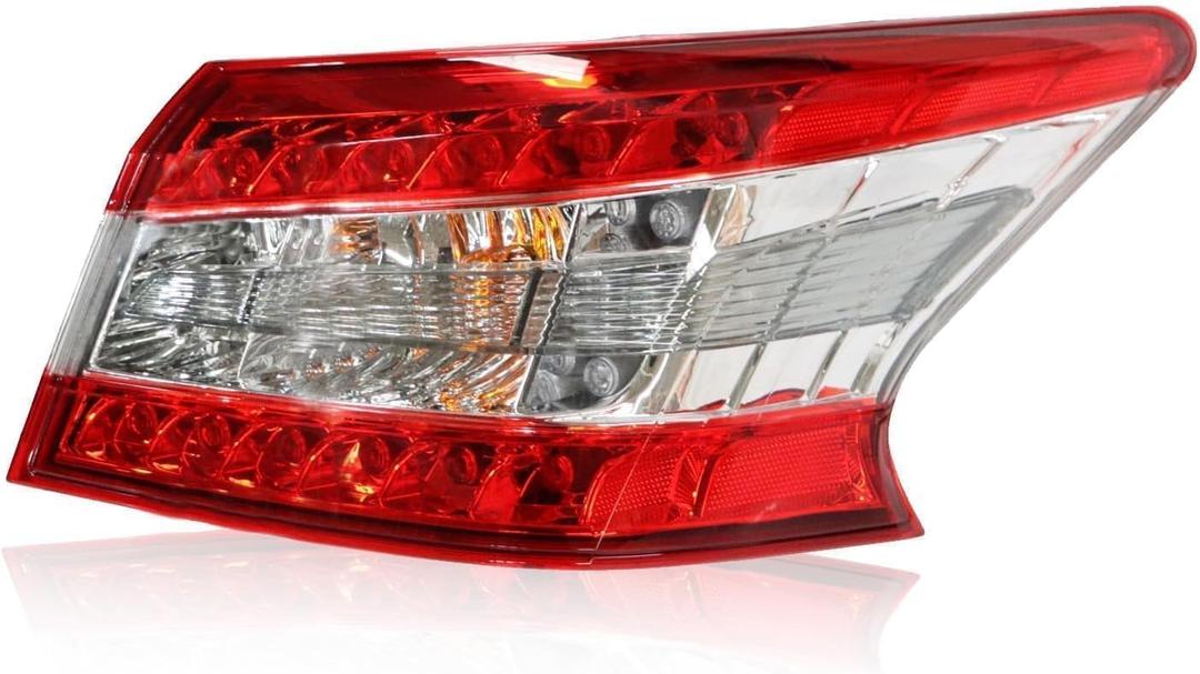 Outer Tail Light Assembly w/Bulbs Passenger Side Compatible with Sentra 2013 2014 2015 Right Rear Tail Lamp Taillight NI2805100 265503SG0A 26550-3SG0A