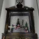 12.5'' Christmas Snow Globe Lantern Lighted Snowman Choir Musical Snowmen Carolers Water Lantern in Swirling Glittering Home Decoration and Gift, Battery Operated or USB Powered