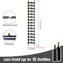 Large Wall Mount Wine Rack, 16 Tier 16 Bottle Wine Storage Organizer Display Holder, Modern Metal Wine Storage for Wine Cellars, Home Bars, Kitchens, and Dining Rooms