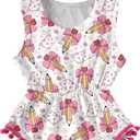 UNICOMIDEA Baby Girl Clothes 0-24 Months Floral Sleeveless Baby Cowgirl Newborn Romper Jumpsuit Outfit Set with Headband (White)