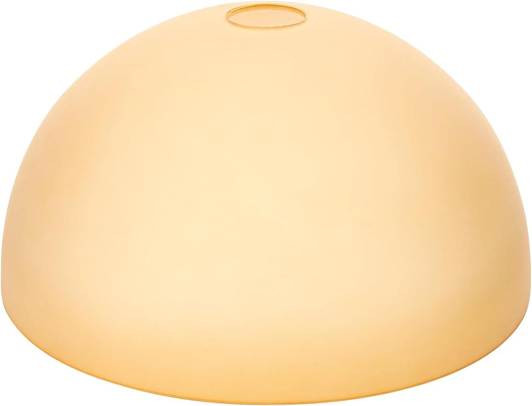 Bowl Glass Lamp Shade Replacement, 1-5/8 inch Fitter, 11.8" Diameter, 6.1" Height, Frosted Amber Globe Cover for Kitchen Island Pendant Light