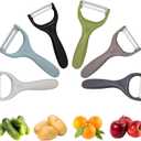 Trez Treamer 6-Pack Vegetable Peelers for Kitchen，Y Ceramic Peeler Safe Potato Peeler Set for Apple Veggie Carrot Fruit Zucchini Cucumber Peelers Bulk with Non-Slip Handle (Y)