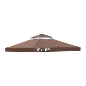 ShowyLive 10x10 Canopy Replacement Top - Gazebo Replacement Canopy, Replacement Canopy Top 10x10 Brown