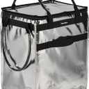 Reusable Grocery Bag On Wheels Large Capacity Shopping Trolley Foldable Rolling Tote Bag with Heavy Duty Handle for Travel (Black)