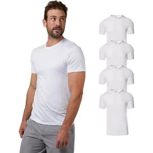 32 Degrees Mens 4 Pack Cool Crewneck T-Shirt | Anti-Odor | Quick Drying | 4-Way Stretch (White, XL)