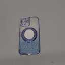 For iPhone 16 Plus Rhinestone Mirror Glitter MagSafe TPU Phone Case(Sierra Blue)