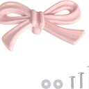 8 Pack Pink Bow Dresser Knobs, Small Decorative Cabinet Drawer Pull Handles for Girls Bedroom and Nursery Room Decor