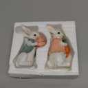 Hodao Easter Bunny Decorations Spring Home Decor Bunny Figurines Gifts(Easter White Rabbit 2pcs)
