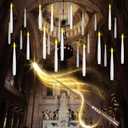 Floating Candles with Wand, 10 Pack Halloween Flameless Candles Battery Operated LED Taper Hanging Electric Candle for Christmas Halloween Birthday Party Decor 6.1in