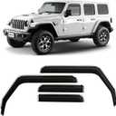 CLIM ART in-Channel Incredibly Durable Rain Guards for Jeep Wrangler JL 2018-2025/Jeep Gladiator 2020-2025, Original Window Deflectors, Vent Window Visors, Vent Deflector, 4 pcs. - 618030