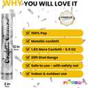 Confetti Cannon Party Poppers Shooters,(6 pack) YESHOW Confetti Blaster Silver Metallic for Birthday Graduation Wedding Christmas New Years Eve