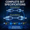 Set of 2 Front CV Axle Shaft Assemblies for 2015-2019 Hyundai Sonata and 2016-2020 Kia Optima 2.4L Gas, Driver and Passenger Side, ABS Rings Included, Replaces NCV75078-71001K