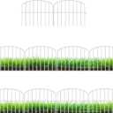ShopLaLa Garden Fence Border (10 Panels) 13in(L) x 16.5in(H) Decorative Metal Wire Animal Barrier Fencing, Rustproof Flower Edging for Landscape Patio Outdoor Decor, Dog Gates and Border White M-L16.5
