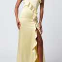 Lulus Bonnie Strapless Satin Ruffle Maxi Dress Glamorous Special Occasion Gown M