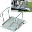 RDCMKL Wheelchair Ramp with Handrails, 4-12" Rise, Non-Slip, Carbon Steel