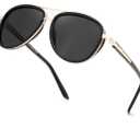 FEISEDY Retro Polarized Aviator Sunglasses for Women Men Vintage Square Sunglass With Classic Style B0259