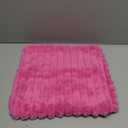 ZLINA Set of 2 Hot Pink Faux Fur Decorative Throw Pillow Covers Fluffy Striped Pillowcase Cushion Covers 16 x 16 Inch Decor Sofa Couch Bedroom