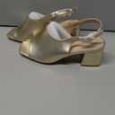NEWBELLA Women's Square Toe Slingback Sandals - Open Toe Low Block Heels with Adjustable Ankle Strap, Fashion Dressy Sandals for Wedding, Party & Evening Events, 8