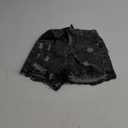 Floerns Girl's Ripped Raw Hem Elastic Waist Straight Leg Denim Shorts with Pockets (Dark Grey ,10 yrs old)