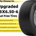 RONPOW 13x6.50-6 Flat Free Lawn Mower Tires and Wheel, 13x6.5-6 Solid Front Tire for Zero Turn Lawnmower, Universal 3/4", 5/8" and 1/2" Bearings, 500Lbs Load, 5.51"-7.91" Hub Spacers, 2Pack Gray