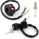 Start Stop Headlight Switch & Ignition Key Switch For Yamaha Big Bear 350 YFM350 Grizzly 600 YFM600F Kodiak 400 YFM400F Warrior 350 YFM350X Wolverine 350 YFM350F 4GB-83973-09-00 4GB-83973-01-00