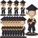 Novabright 12 Pcs 2026 Graduation Wooden Picture Frame Graduation Head Picture Frames for 1'' Round Photo 2026 Grad Gifts Bulk for Man Him Middle High Seniors