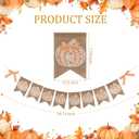 2 x Frienda Fall Thanksgiving Banners Plaid Pumpkin Burlap Banner Bunting Garland Pre-assembled Orange White Check Rustic Autumn Harvest Bunting Flag for Home Wall Mantel Fireplace Hanging Decor