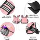 Adjustable Weighted Vest, 20-32lb Vest with 6 Ironsand Weights and Large Pocket, Weight Vest for Men Women Strength Training, Running, Walking