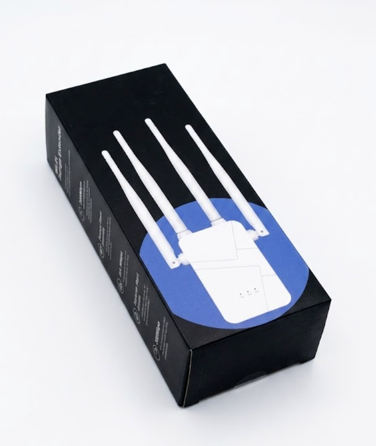 New WiFi Extender, 1200Mbps Dual Band (Up to 10000 sq.ft for 55+ Devices), 4 Antennas 360 Full Coverage, 1-Tap Setup & Ethernet Port