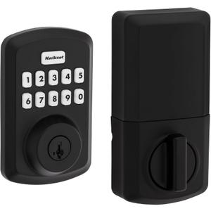 Kwikset Powerbolt 250 10-Button Keypad Matte Black Transitional Electronic Deadbolt Door Lock, Featuring Convenient keyless Entry, Customizable User Codes and auto Locking