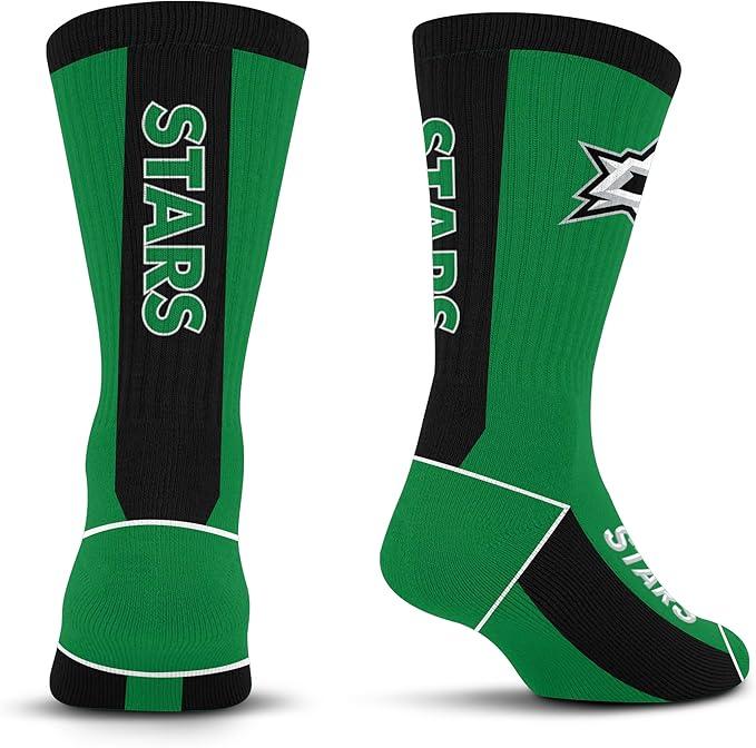 For Bare Feet NHL Unisex Kids Nhl Mvp Crew Sock Youth, Green