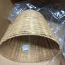 Empire Natural Rattan Spider Boho Lamp Shade Handwoven Indonesian Rattan, Large Wicker Woven Lampshade for Table & Floor Lamps, Boho Decor(5.9" Top × 9.8" Bottom × 7.9" Slant)