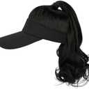 WUODHTW Hat Wig for Women Baseball Cap Wig with Curly Synthetic Hair Extensions Ponytail Cap wig Sun Hat with Hair
