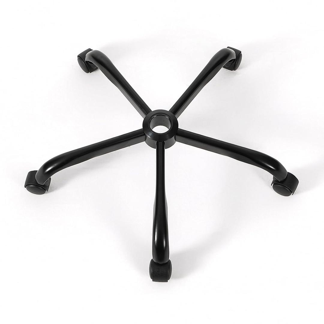 28 Inch Heavy Duty Office Chair Base with 5 Casters, Reinforced Metal Chair Feet, Universal Gas Cylinder Fit, for Swivel/Computer/Criss Cross Chairs