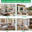 OHSIO Couch Cushion Covers, Super Soft Thicker Fleece Sofa Cover Stretch Sectional Sofa Slipcover Washable Pet Friendly Anti-Slip Stain Resistant Furniture Cover for Home(1 Back Cover,Light Gray)