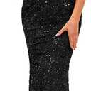 Madam Uniq Formal Dress Sequin Fishtail Sleeveless 1920s Gatsby Cocktail Prom Elegant Maxi Evening Gowns for Women (Black, XL)