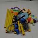 Dewonch Puppy Play Gym with 8 Hanging Toys, Small Dogs Indoor Jungle Gym, PVC Frame with Bungee Straps Enrichment Activity Center