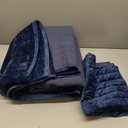 RECYCO Luxury Velvet Quilt Set Twin/Twin XL Size, Lightweight Velvet Comforter Set, Oversized Bedspread Coverlet Quilted Bedding Set, with 1 Matching Pillow Sham, for All Season, Navy Blue