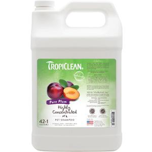 TropiClean High Concentrate Dog Shampoo, Professional Grade & Size for Groomers, 42:1 Dilution, Puppy Safe, USA Made, Pure Plum Scent, 1 Gallon