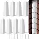 Therwen 8 Pcs Aluminum Siding Corners 8 Inch Outside White Corner Caps Smooth Siding Trim, Metal Nails Included for Mobile Home House Exterior
