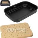 Foodi Smart Grill Pans & Air Fryer Liners for Ninja FG551 Foodi XL 6-in-1 Indoor Grill, Non-Stick Air Frying Griddle Plate with Disposable Perforated Paper for Ninja Air Fryer Accessories