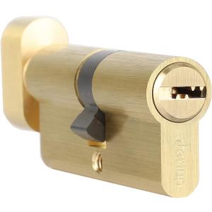 Euro Profile Cylinder, Cylinder Lock, Solid Brass, 90mm(40/10/40) with 5 Keys (dimple), Single Open Copper, Anti-Rust Corrosion Resistant Anti-Theft