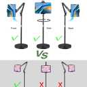 Tablet Floor Stand, Overhead Bed Phone Stand with 8.8 lb Super Stable Base & Angle/Height Adjustable, Compatible with 4.5''-13'' iPhone, iPad Pro 12.9, Galaxy Tab, Kindle, Phones