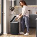 SONGMICS Trash Can, 13 Gallon (50 L) Slim, Stainless Steel, with Lid, Pedal