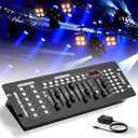 192 DMX Controller Use for Editing Program of Stage Lighting,DMX 512 DJ Controller Stage Light Controller Panel DMX Console for Party Music Show Christmas and Halloween (Black (1 Pack))