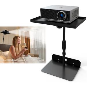 Projector Stand From 9.5 "to 14.7",Height AdjustableHidden Shelf Desktop No Drilling, Projector For Desktop, Bedside Table, Bed, Home Office, Stage, Studio, DJ Rack Bracket Installation