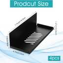 4 Pack Magnetic Pegboard Shelves Wall Organizer Metal Pegboard Shelf Steel Tray Accessories Organizing Tools for Craft Home Kitchen (7.7 x 4.7 x 3.5 Inches, Black)