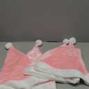 Zhanmai 4 Pieces Christmas Santa Hats Short Plush Xmas Santa Claus Cap Comfort Christmas Accessories for Women Men (Pink)