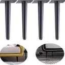 ALXEH Straight Furniture Table Legs 10 Inch, Round Tapered Metal Furniture Legs Black, Modern Dresser Cabinet Sofa Support Feet Replacement, Set of 4